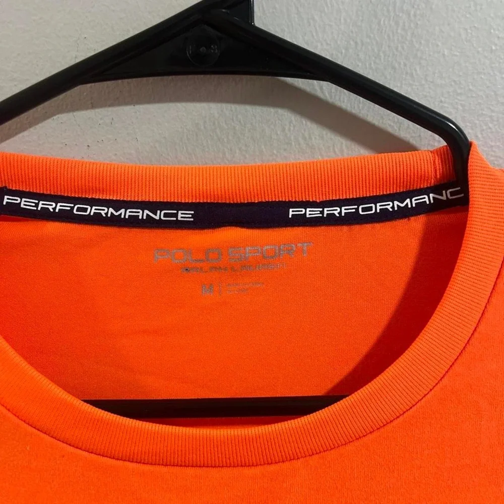 Polo SPORT Ralph Lauren Retro Thermovent Orange T Shirt Spellout MENS M‎